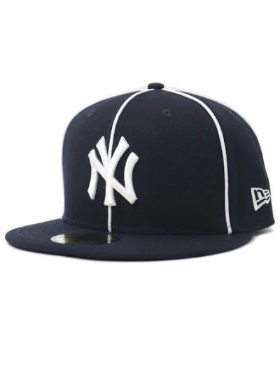 画像1: NEW ERA 59FIFTY PIPING YANKEES NAVY/WHITE