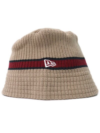 画像2: NEW ERA KNIT BUCKET LINE BEIGE/DK GREEN/BURGUNDY