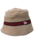 NEW ERA KNIT BUCKET LINE BEIGE/DK GREEN/BURGUNDY