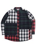 【SALE】【送料無料】MANASTASH PATCHED FLANNEL SHIRT NAVY