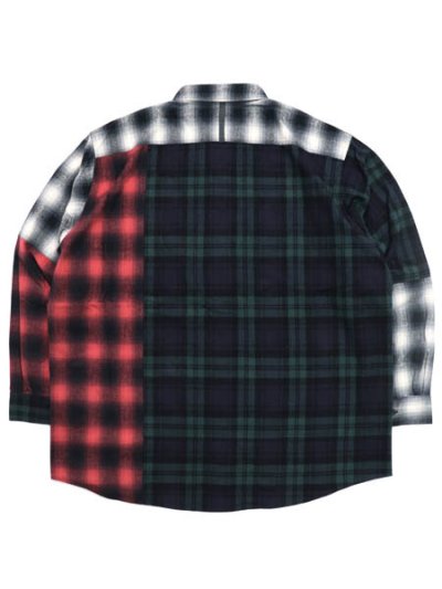 画像2: 【SALE】【送料無料】MANASTASH PATCHED FLANNEL SHIRT NAVY