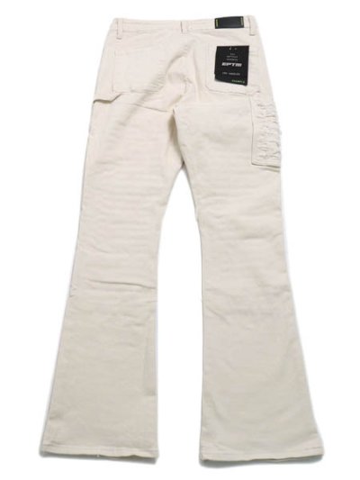 画像2: 【送料無料】EPTM. DISTRESSED CARPENTER FLARE PANTS-OFF WHT