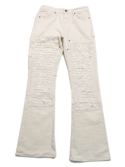 画像1: 【送料無料】EPTM. DISTRESSED CARPENTER FLARE PANTS-OFF WHT