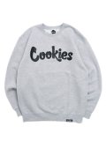 【送料無料】COOKIES ORIGINAL LOGO CREWNECK HEATHER GREY/BLK