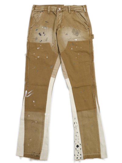 画像1: 【送料無料】mnml B243 FLARE DENIM BROWN