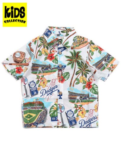 画像1: 【送料無料】【KIDS】REYN SPOONER LOS ANGELES DODGERS 22 SCENIC KIDS SHIRT