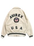 【送料無料】AVIREX LIGHT SIGNATURE VARSITY JACKET ECRU