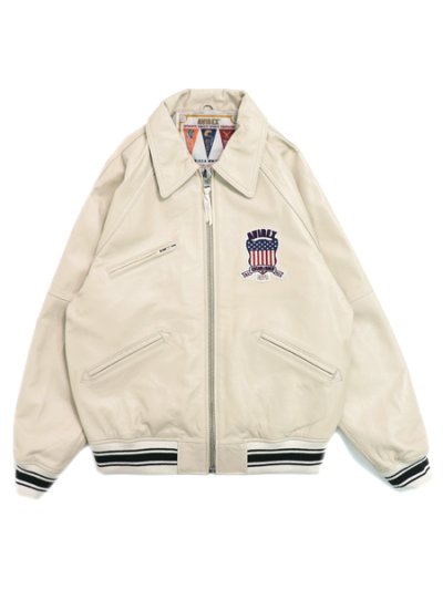 画像2: 【送料無料】AVIREX LIGHT SIGNATURE VARSITY JACKET ECRU