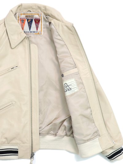 画像4: 【送料無料】AVIREX LIGHT SIGNATURE VARSITY JACKET ECRU