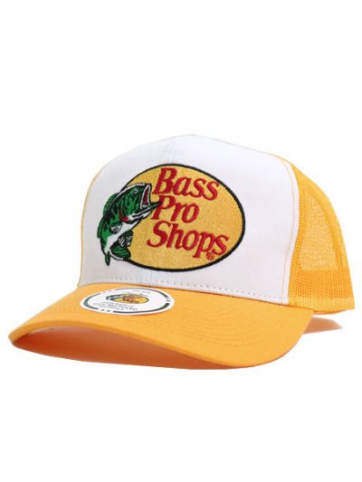 画像1: BASS PRO SHOPS EMBROIDERED LOGO MESH TRUCKER CAP YE/WH