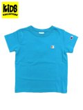 【KIDS】CHAMPION KIDS US COTTON S/S TEE-AQUA BLUE