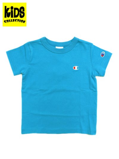 画像1: 【KIDS】CHAMPION KIDS US COTTON S/S TEE-AQUA BLUE