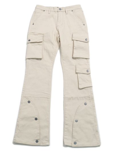 画像1: 【送料無料】EPTM. CLEAN POCKET FLARE PANT CREAM