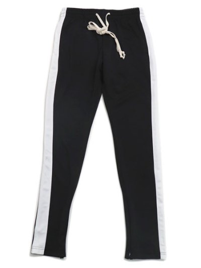 画像1: EPTM. LONG DRAWSTRING TRACK PANT BLACK/WHITE