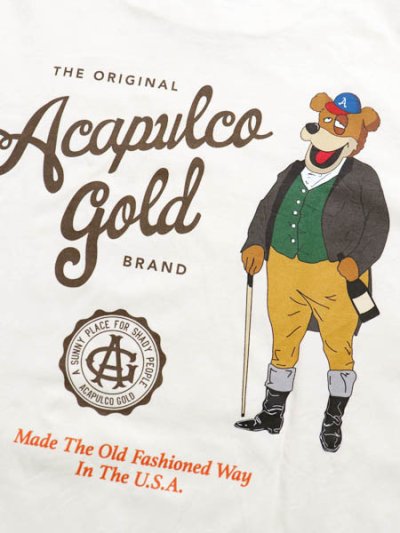 画像4: 【SALE】ACAPULCO GOLD 6.5oz RELAXED PARTY BEAR LS TEE ECRU