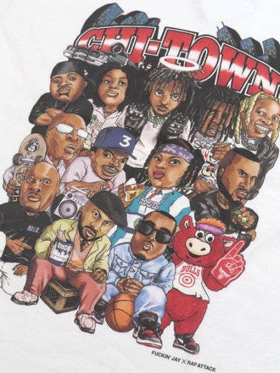 画像3: 【SALE】Rap Attack FUCKIN' JAY CHI-TOWN TEE WHITE