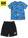 【KIDS】NIKE KIDS NSW AOP FT SHORT SET-BLACK