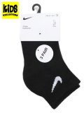 【KIDS】NIKE CHILD NIKE BACIS PACK ANKLE 3PK-BLACK