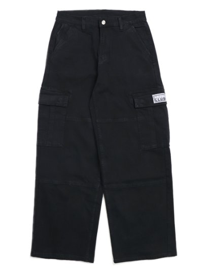 画像1: 【送料無料】PRO CLUB HW BAGGY FIT DENIM CARGO PANT BLACK