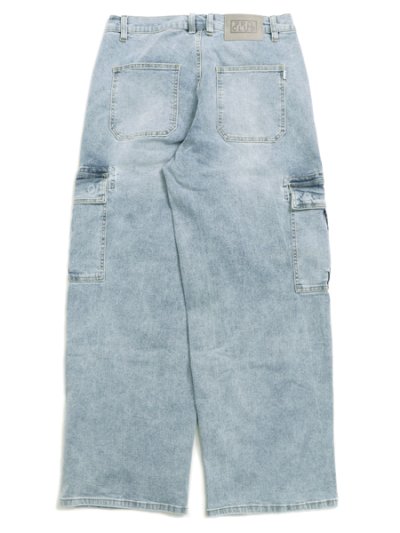 画像2: 【送料無料】PRO CLUB HW BAGGY FIT DENIM CARGO PANT LT STW