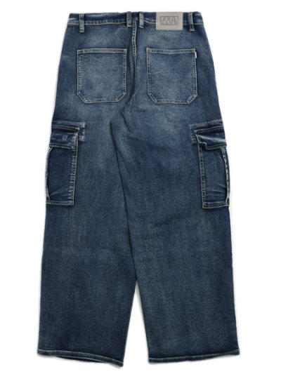 画像2: 【送料無料】PRO CLUB HW BAGGY FIT DENIM CARGO PANT DK STW