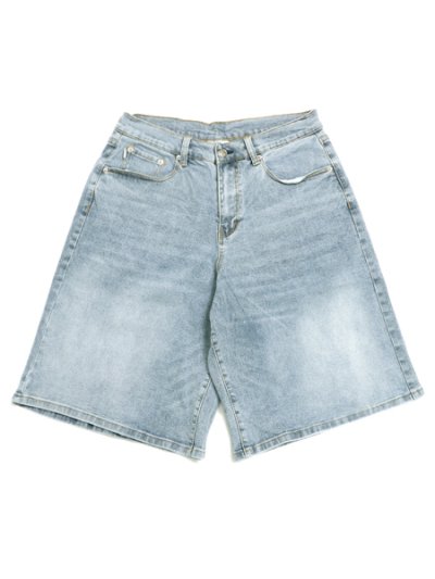 画像1: 【送料無料】PRO CLUB HW BAGGY FIT DENIM SHORT LT STONEWASH