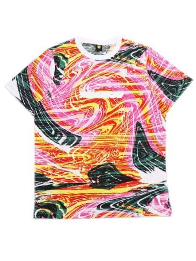 画像1: 【SALE】PUMA FERRARI RACE CREW TEE-SPEED YELLOW AOP