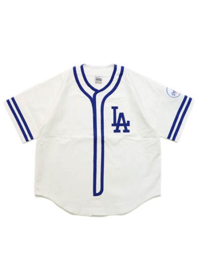 画像1: 【送料無料】FANATICS SMU COTTON BASEBALL SHIRT LA WHITE/BLUE