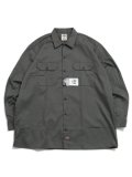 DICKIES L/S WORK SHIRT-GRAVEL GRAY
