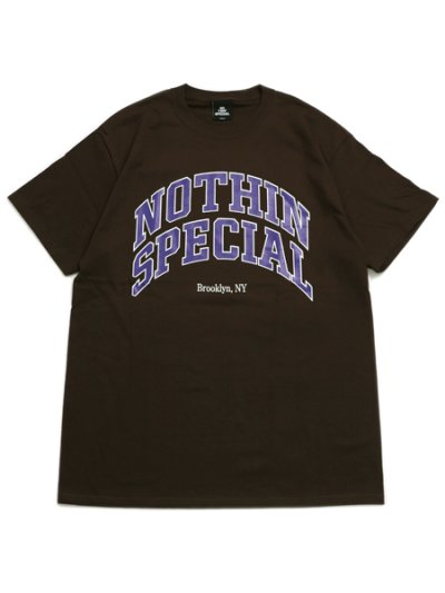画像1: 【SALE】NOTHIN' SPECIAL COLLEGE LOGO TEE BROWN