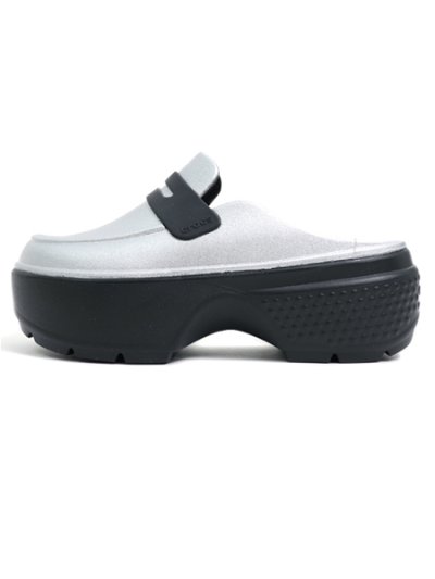 画像1: 【SALE】crocs STOMP METALLIC LOAFER SILVER/BLACK