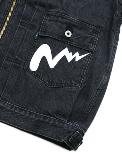 画像5: 【SALE】【送料無料】MANASTASH MS DENIM ZIP JACKET BLACK USED