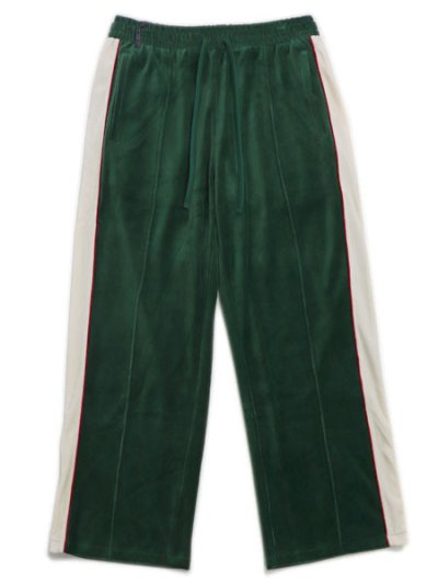 画像1: 【SALE】MANASTASH VELVET TRACK PANTS GREEN