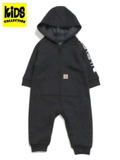 画像1: 【KIDS】CARHARTT KIDS FLEECE ZIP HOODED COVERALL-C.BLK HT