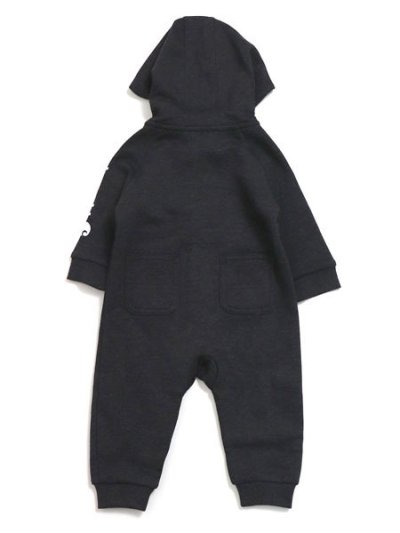 画像2: 【KIDS】CARHARTT KIDS FLEECE ZIP HOODED COVERALL-C.BLK HT