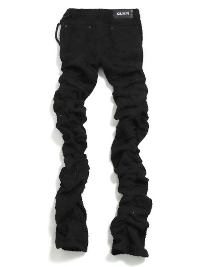 画像2: 【SALE】【送料無料】GUAPI ALL BLACK SUPER STACKED DENIM