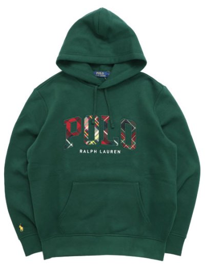 画像1: 【SALE】【送料無料】POLO RALPH LAUREN PLAID-LOGO FLEECE HOODIE