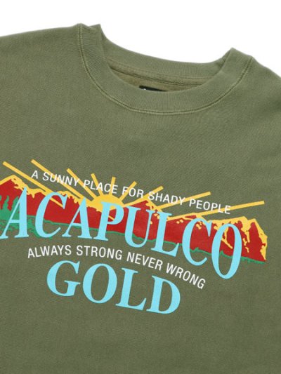 画像3: 【SALE】【送料無料】ACAPULCO GOLD MOUNTAIN RANGE CREWNECK SWEATSHIRT ARMY