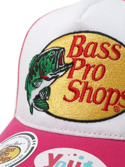 画像6: 【KIDS】BASS PRO SHOPS YOUTH EMB LOGO MESH TRUCKER CAP PINK/WHT