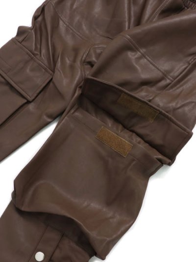画像5: 【SALE】【送料無料】EPTM. FAUX LEATHER SNAP FLARE PANT-BROWN