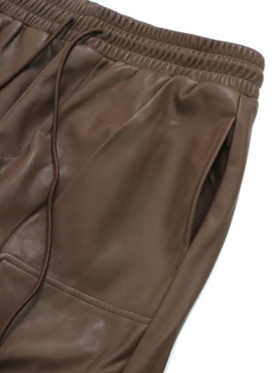 画像3: 【SALE】【送料無料】EPTM. FAUX LEATHER SNAP FLARE PANT-BROWN