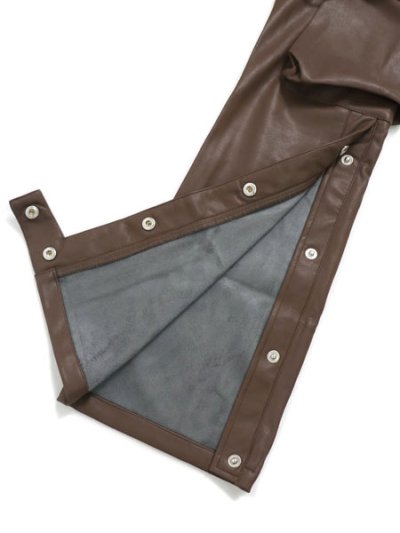画像7: 【SALE】【送料無料】EPTM. FAUX LEATHER SNAP FLARE PANT-BROWN