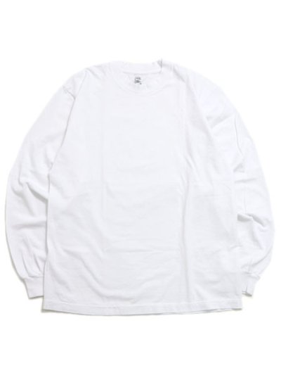画像1: LOS ANGELES APPAREL 6.5oz GARMENT DYED CREW L/S TEE-WHITE