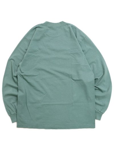 画像2: LOS ANGELES APPAREL 6.5oz GARMENT DYED CREW L/S TEE-ATLC GRN