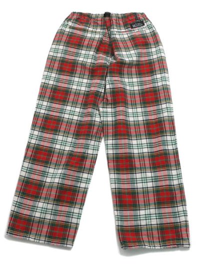 画像2: 【送料無料】MANASTASH WASHED PLAID STRING PANTS RED