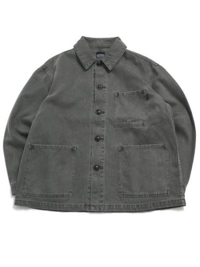 画像1: 【送料無料】MANASTASH HEMP WASHED CHORE JACKET BLACK