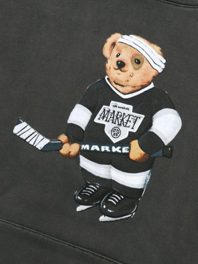 画像3: 【SALE】【送料無料】MARKET HOCKEY BEAR HOODIE WASHED BLACK