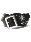 RAISE8 APPAREL FLOWER STUDS BELT BLACK/SILVER