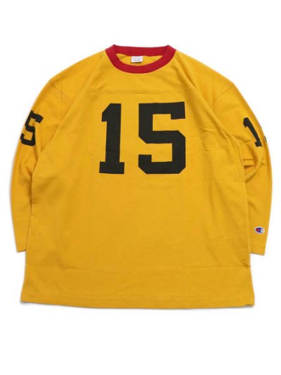 画像1: CHAMPION 3/4 SLEEVE FOOTBALL TEE-YELLOW
