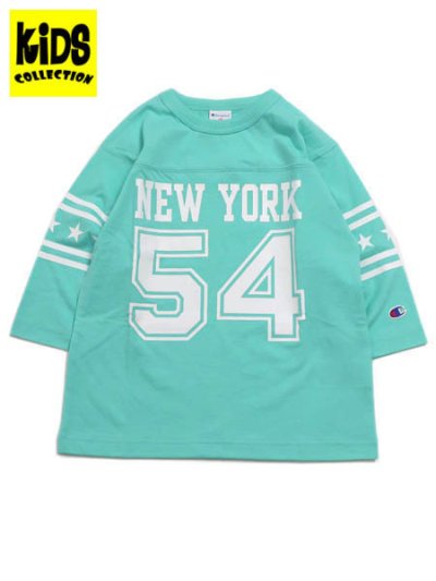 画像1: 【KIDS】CHAMPION KIDS FOOTBALL TEE-LT BLUE GREEN